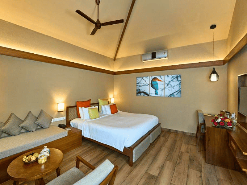 Zimmer im komfortablen Hotel im Periyar Nationalpark