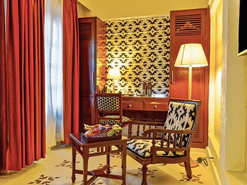 Zimmer im komfortablen Hotel in Varanasi, Indien