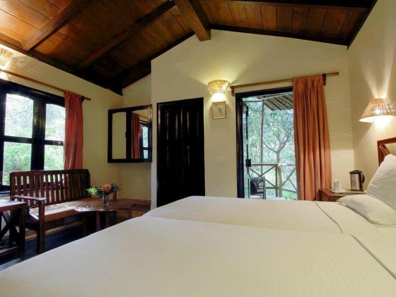 Doppelbett im Corbett Nationalpark in Indien