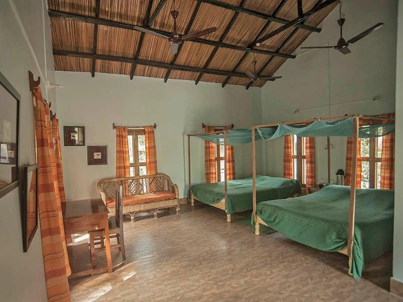 Familienzimmer im Dschungel Camp in Sundarbans in Indien