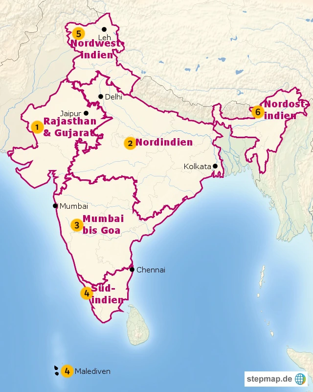 Karte von Indien