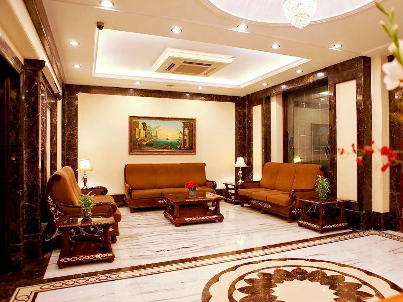 Sitzecke im Hotel in Delhi