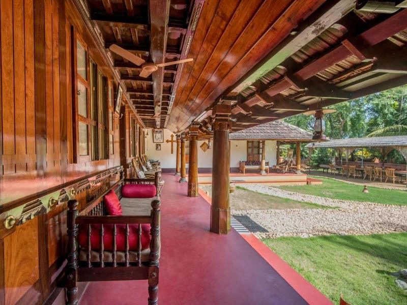 Terrasse im Homestay in Alleppey, Indien