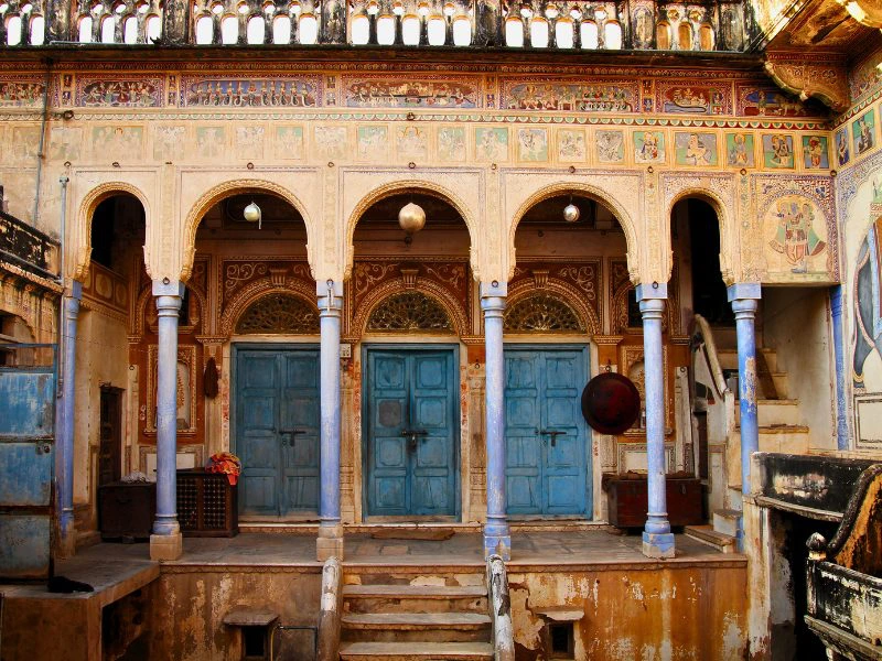 Tempel in Mandawa in Indien