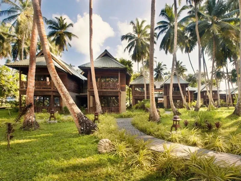 Garten des Resorts auf Havelock Island, Indien