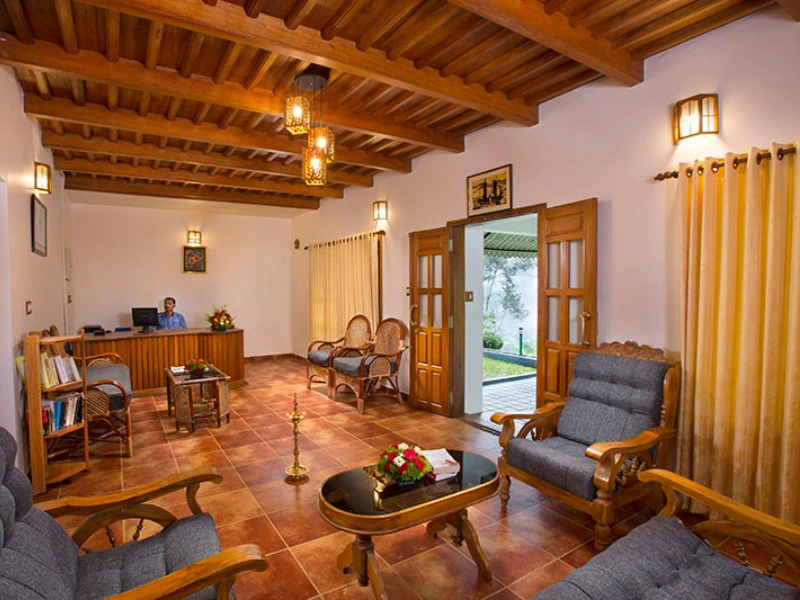 Lobby im Hotel in der Nähe von Munnar, Indien