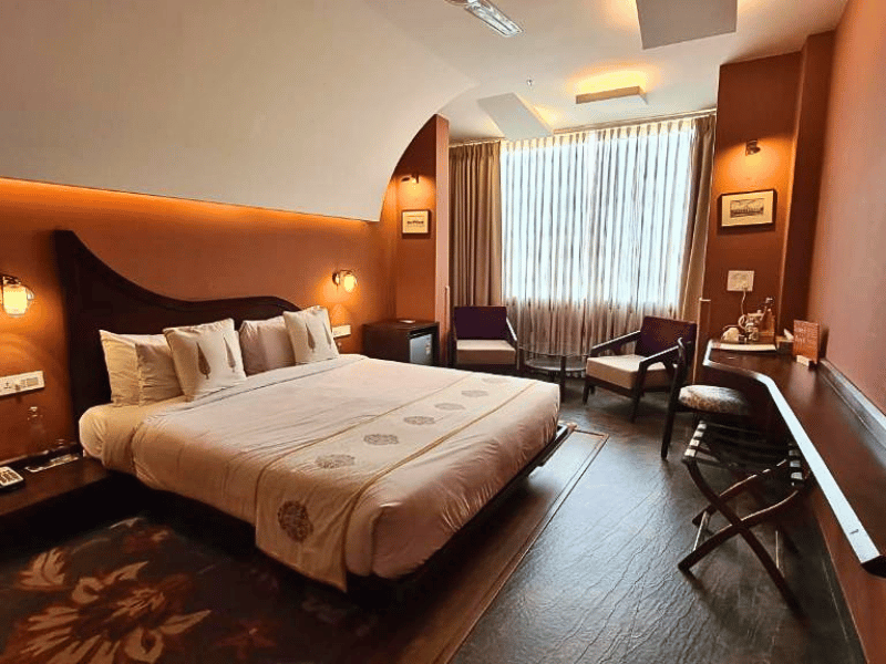 Zimmer im komfortablen Hotel in Agra, Indien