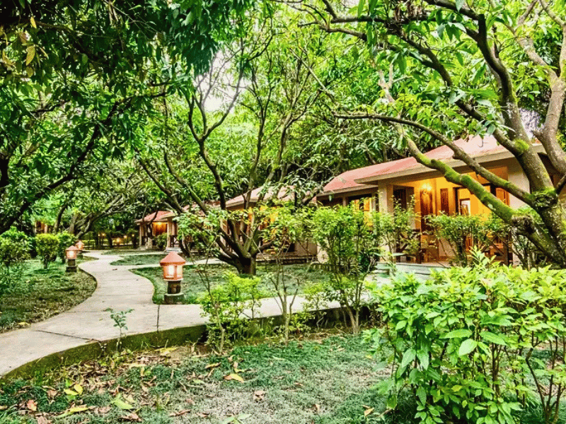 Bungalowpark im Corbett Nationalpark, Indien