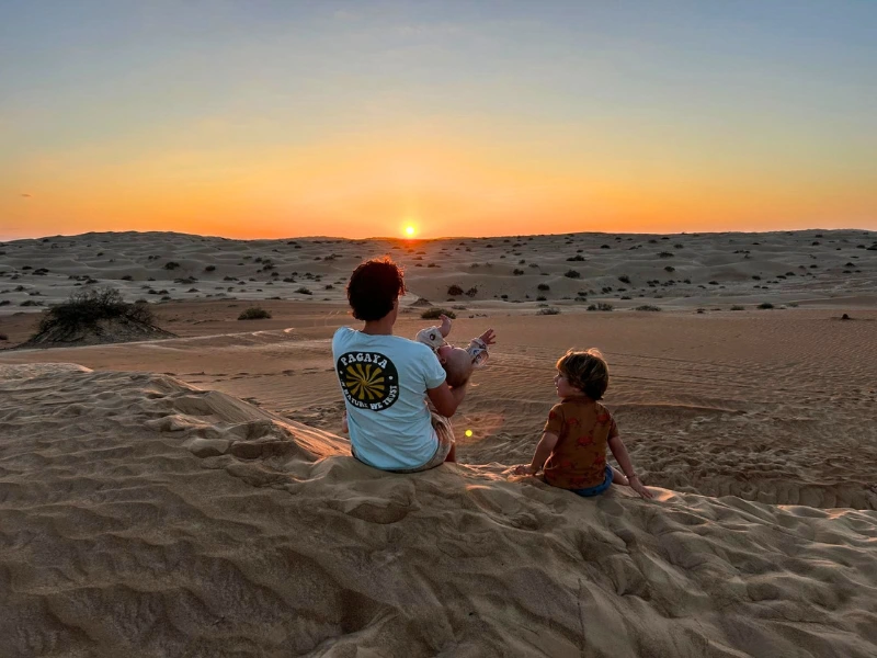 Sonnenuntergang in der Wüste Indiens