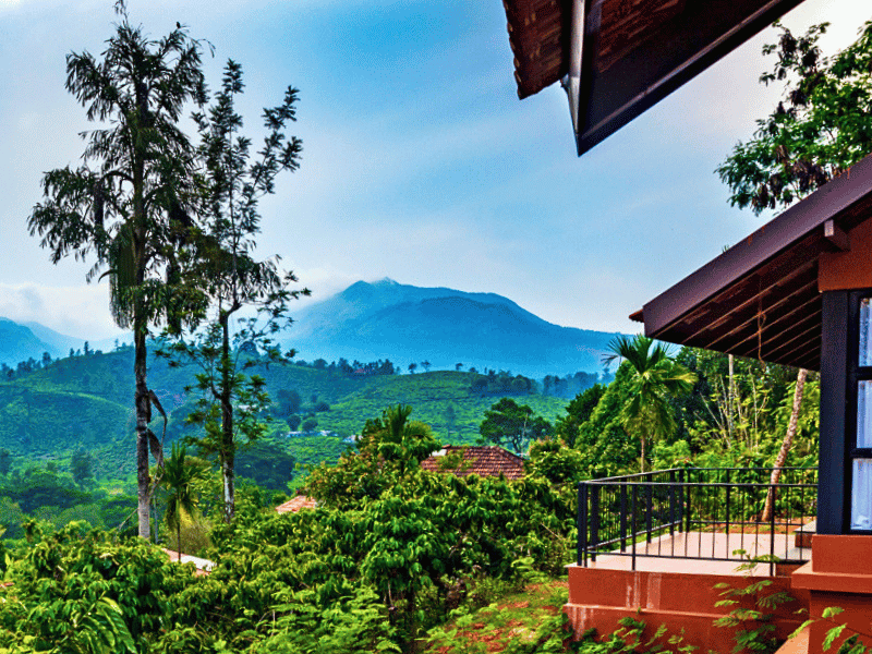 Ausblick auf die Landschaft bei Wayanad