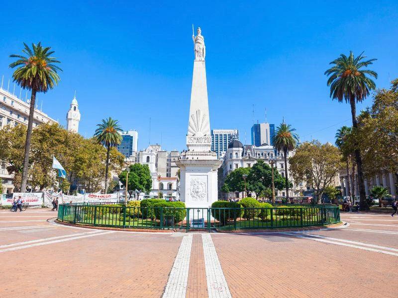 Blick auf den Plaza de Mayo in Buenos Aires