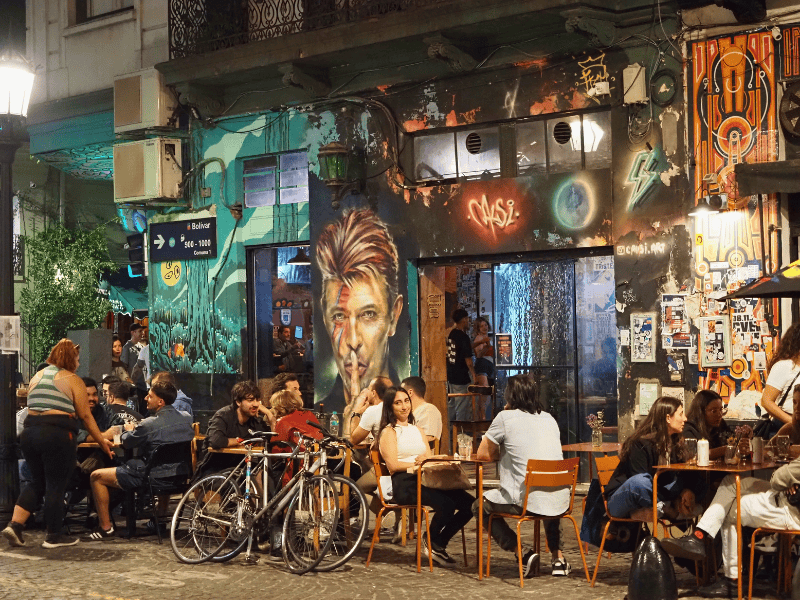 San Telmo in Buenos Aires abends
