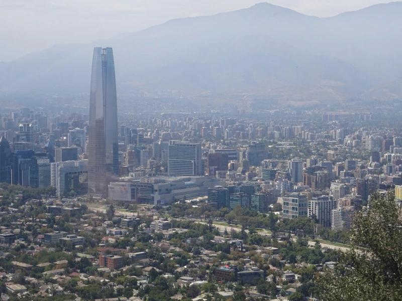 Vogelperspektive von Santiago am Tag