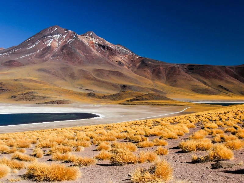 Lagune mit Vulkan in Chile