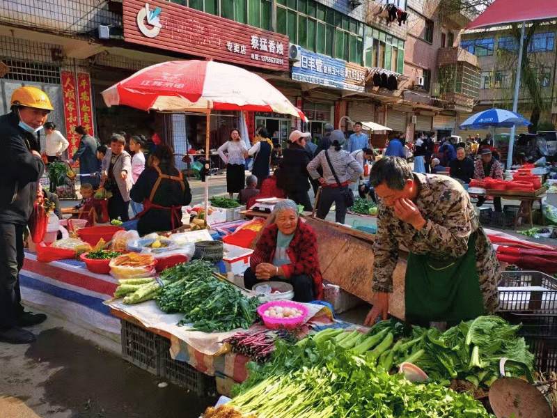 Lokaler Markt bei Chengdu Village Tour