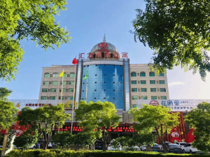 Hotelfront in Jiayuguan in China