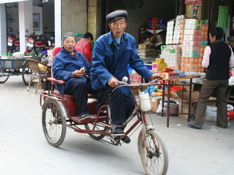 Fahrradrikscha nahe Chengdu, China