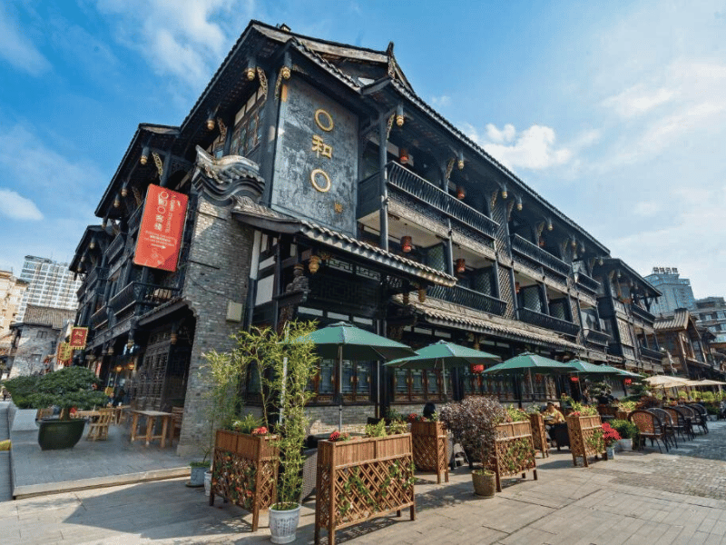 Hotelfront in Chengdu in China