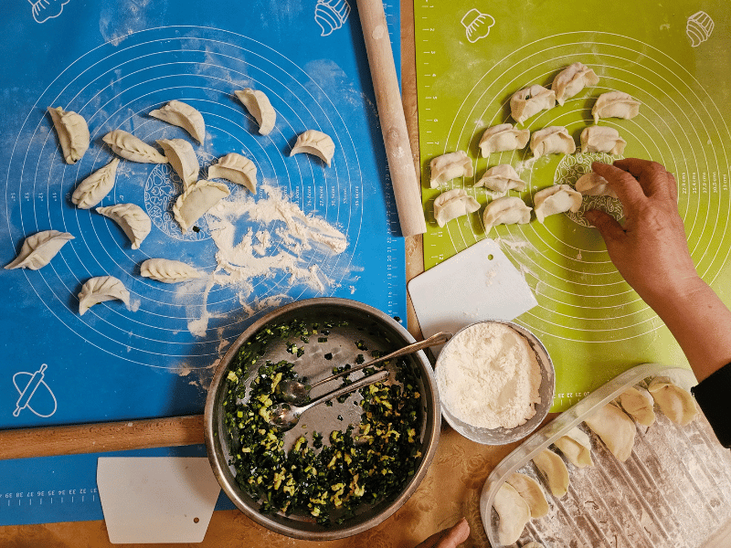 Zutaten für Dumplings, Kochkurs in Peking