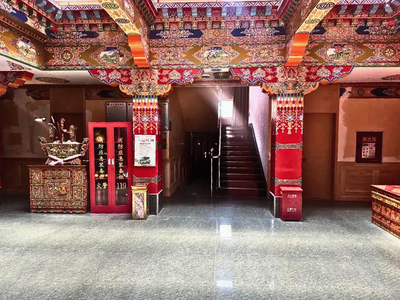 Hotellobby in Gyantse in Tibet, China