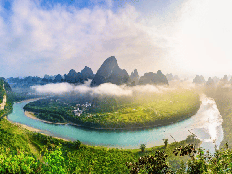 Blick über die Karstberge bei Yangshuo