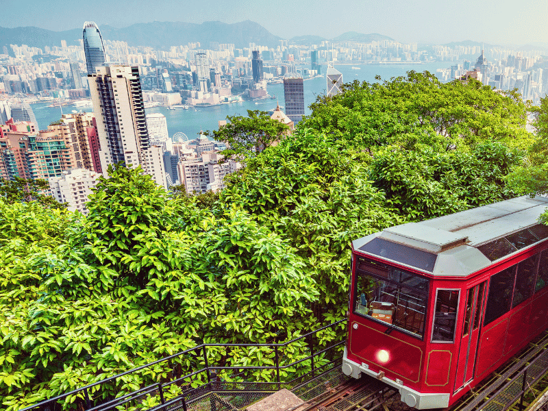 Tram zum Victoria Peak in Honk Kong