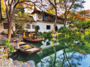 Garten mit Teich in Suzhou