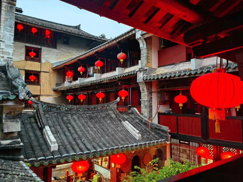 Innenhof des Special stay Hotels in Xiamen.