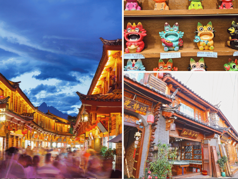 Different pictures of Lijiang anxient town