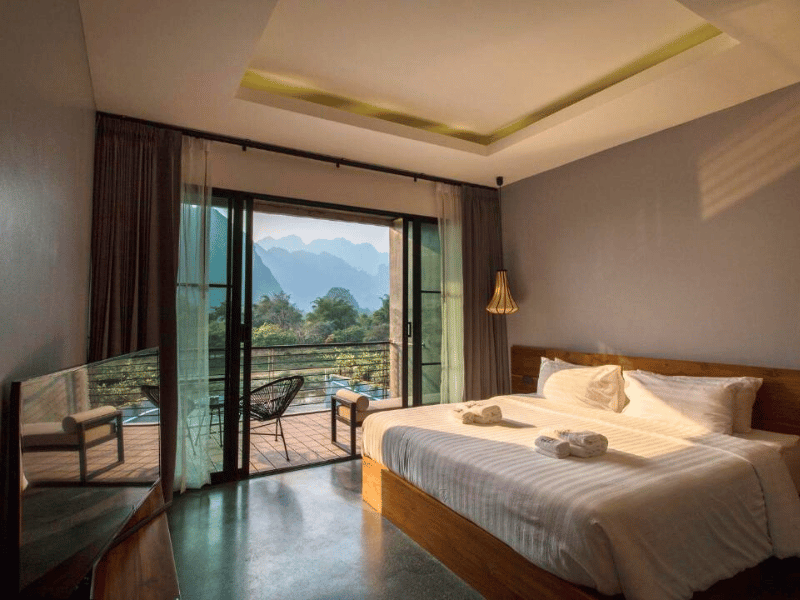 Hotelzimmer in Vang Vieng Laos