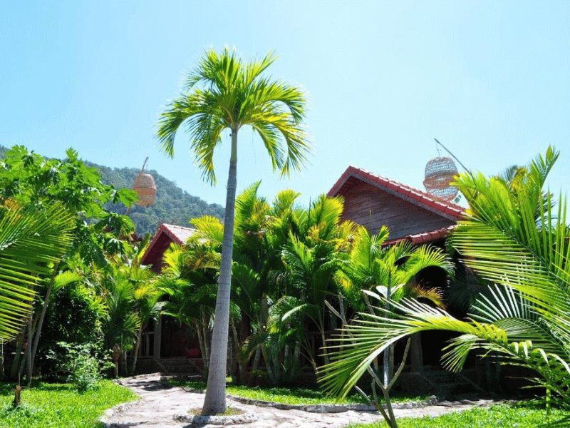 Hotel mit grünem Garten in Kep Kambodscha
