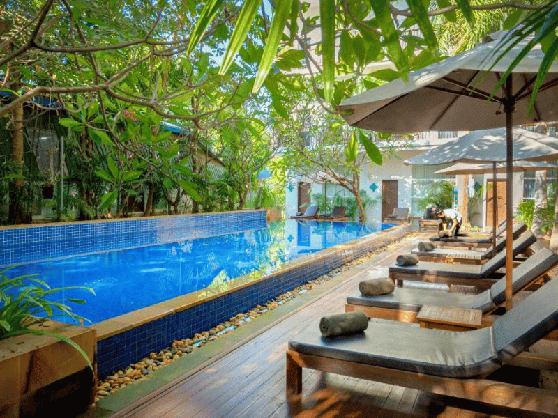 Hotelpool in Siem Reap Kambodscha