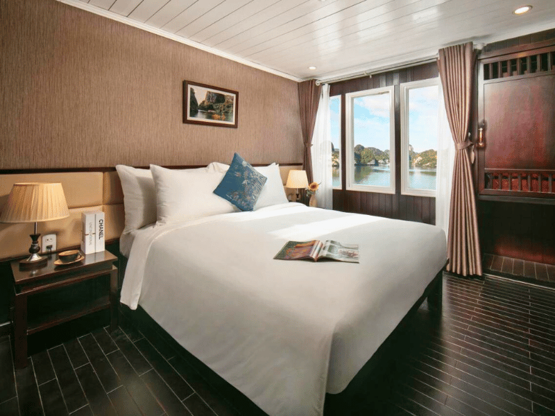 Zimmer auf dem Schiff bei der Halong Bay Cruise in Vietnam