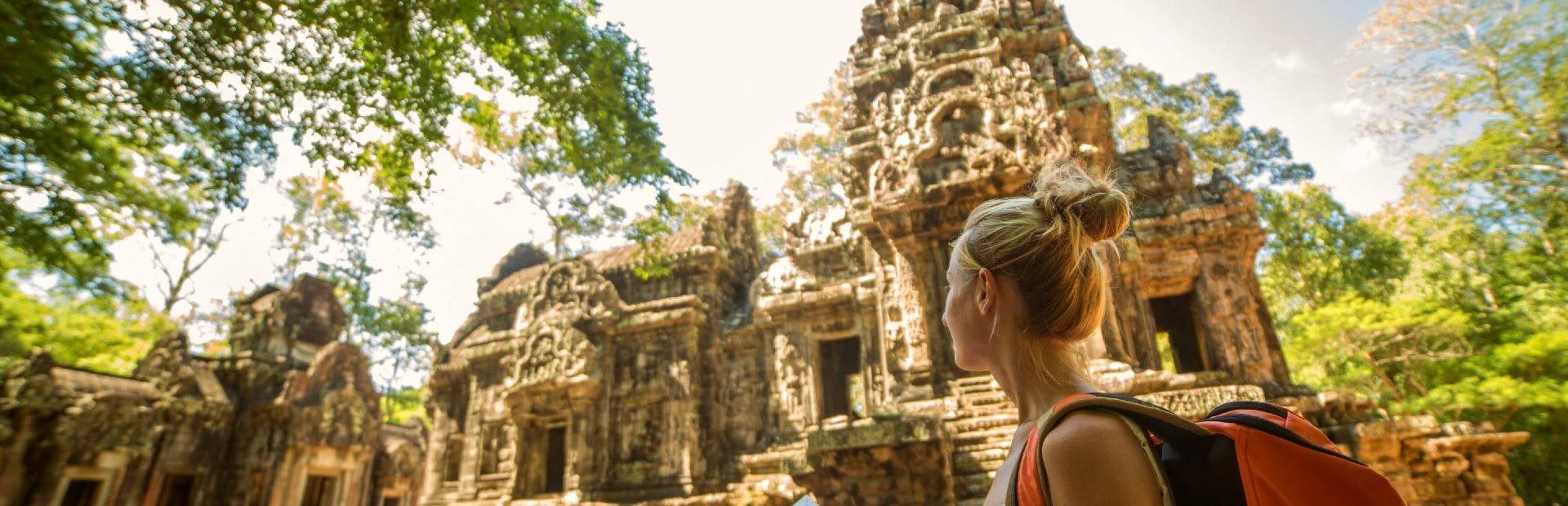 Tourist in Angkor Wat in Kambodscha