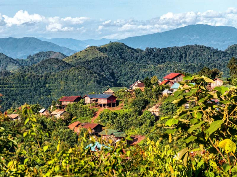 Berglandschaft bei Luang Namtha in Laos