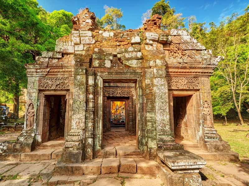 Alte Ruine des Wat Phou Tempels bei Champasak im Süden von Laos