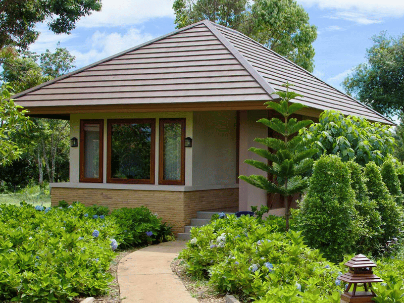 Bungalow auf dem Bolaven Plateau Laos