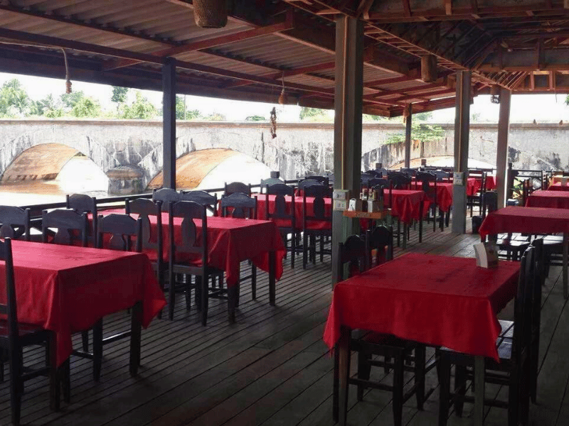 Hotelrestaurant auf Don Khone in Laos