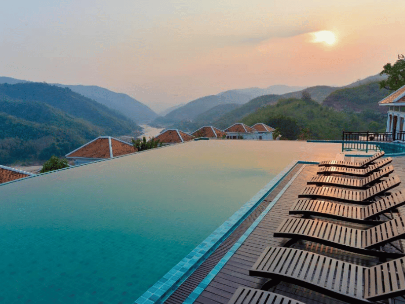 Pool im Hotel in Pak Beng Laos