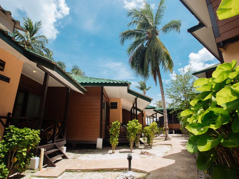 Bungalows vom Strandhotel auf den Perhentian Islands, Malaysia