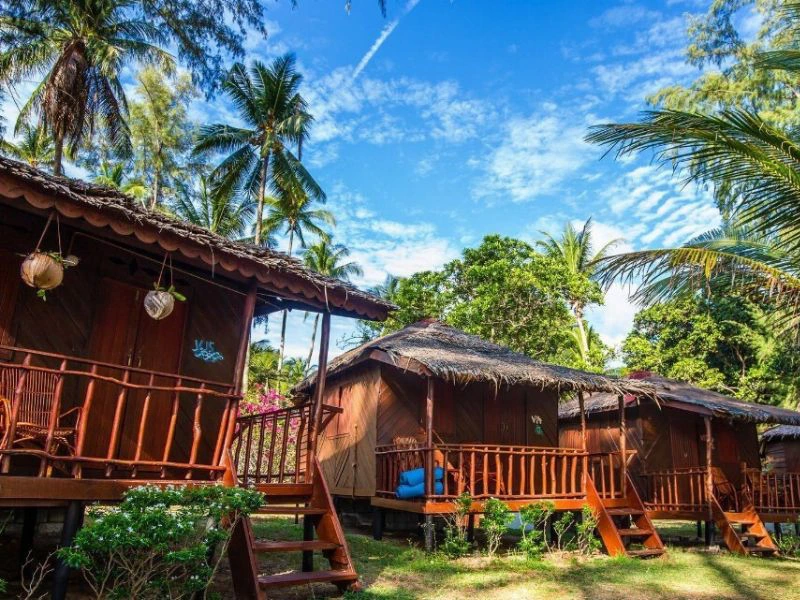Chalets auf Sibu Island, Malaysia