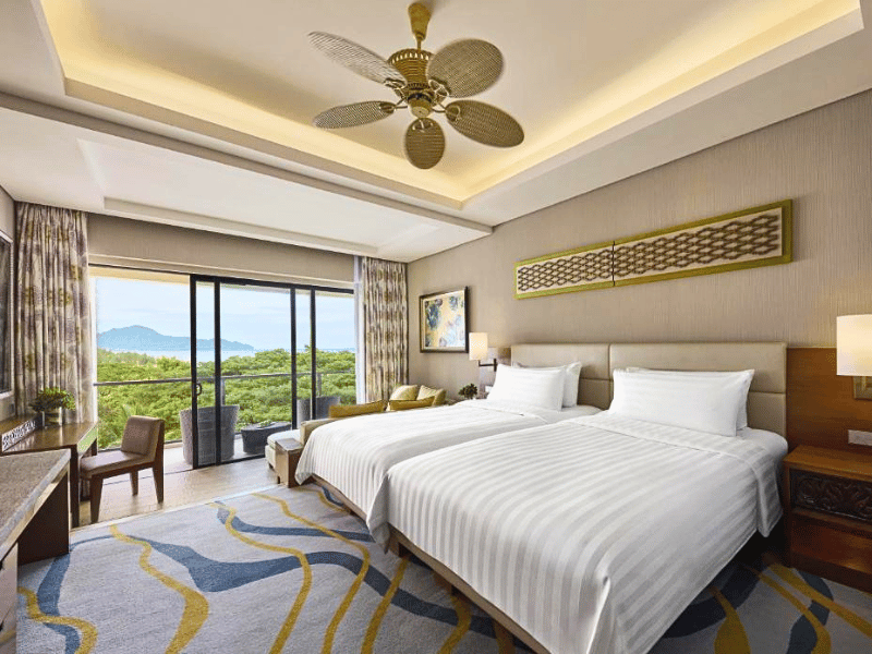 Zimmer im Strandhotel von Kota Kinabalu, Borneo