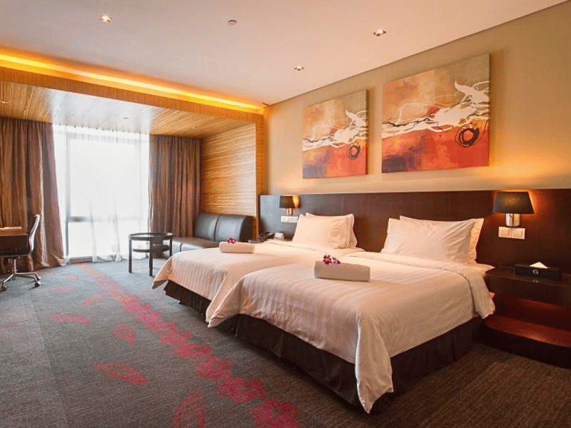 Zimmer im komfortablen Hotel in Kota Kinabalu