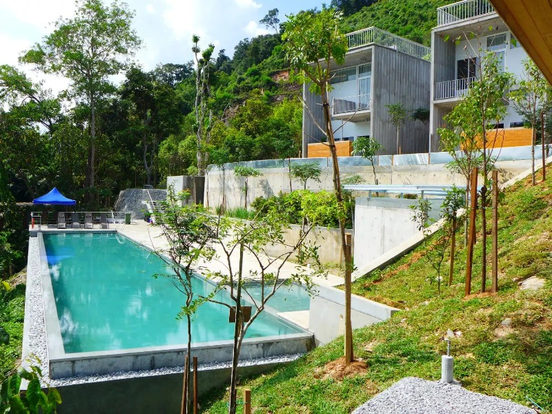 Hotelpool im Belum Regenwald, Malaysia