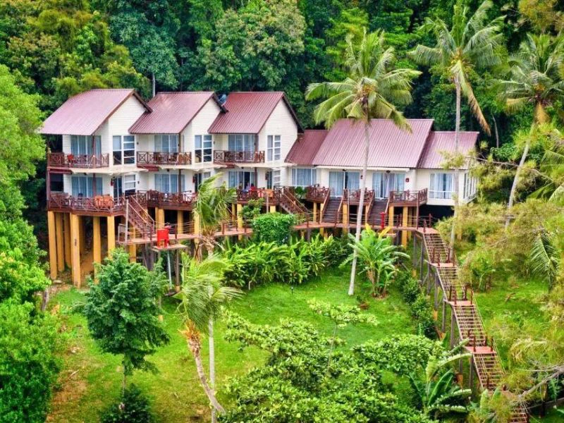 Bungalowresort auf Manukan Island, Borneo
