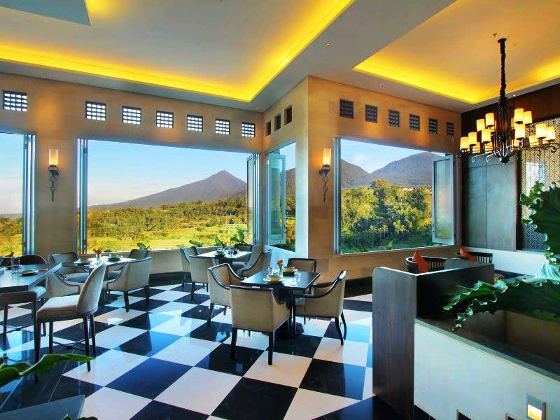 Genießen Sie beim Essen den Ausblick