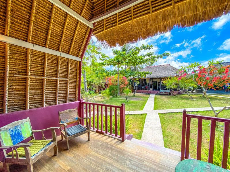 Blick vom Bungalow auf Nusa Penida