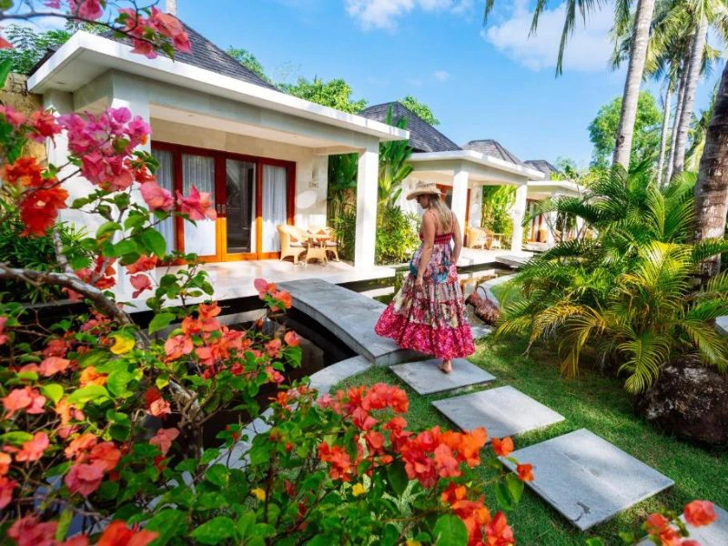 Komfortable Bungalows im Kuta Hotel, Lombok