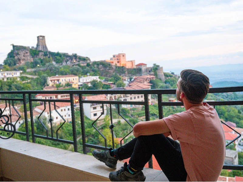 Balkon der Unterkunft in Kruja Albanien