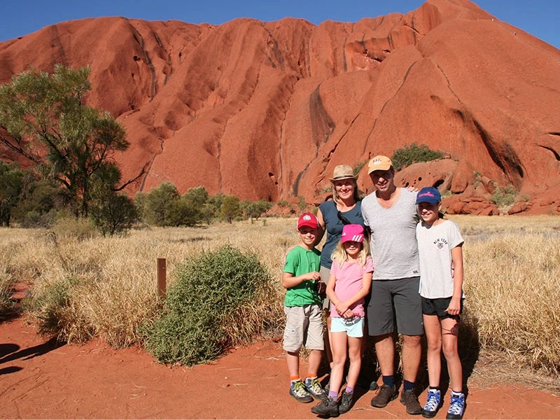 Familienfoto am Uluru